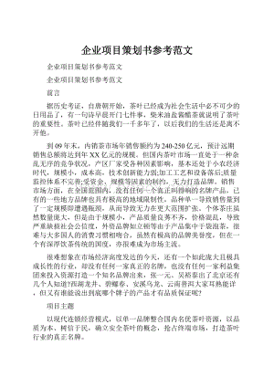 企业项目策划书参考范文.docx