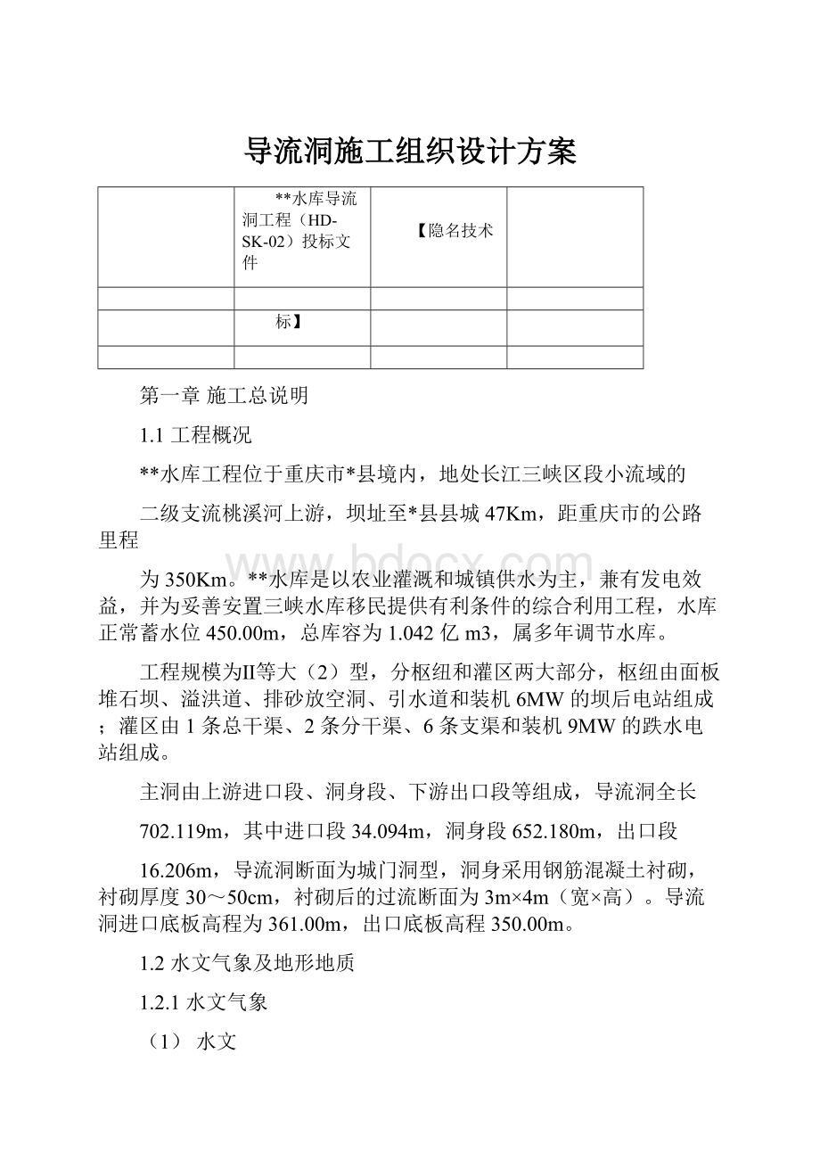 导流洞施工组织设计方案.docx