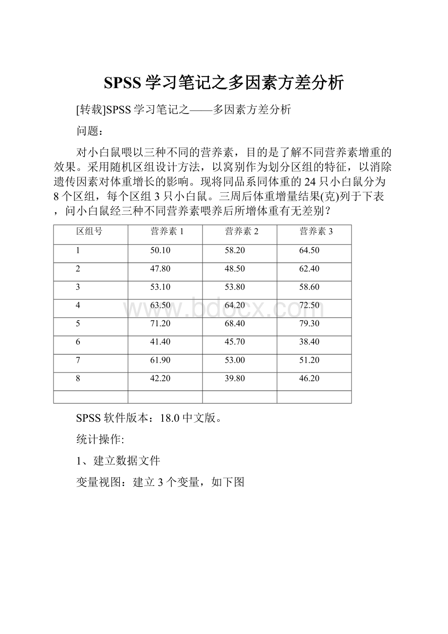 SPSS学习笔记之多因素方差分析.docx