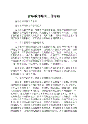 青年教师培训工作总结.docx