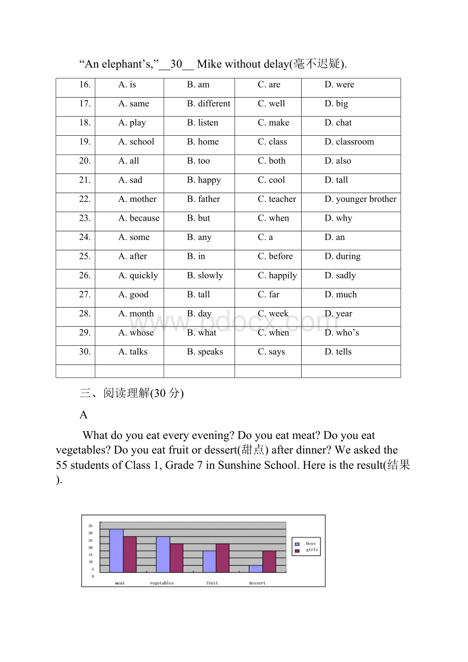 最新版牛津译林版七年级上册英语Unit3单元检测卷及答案.docx_第3页