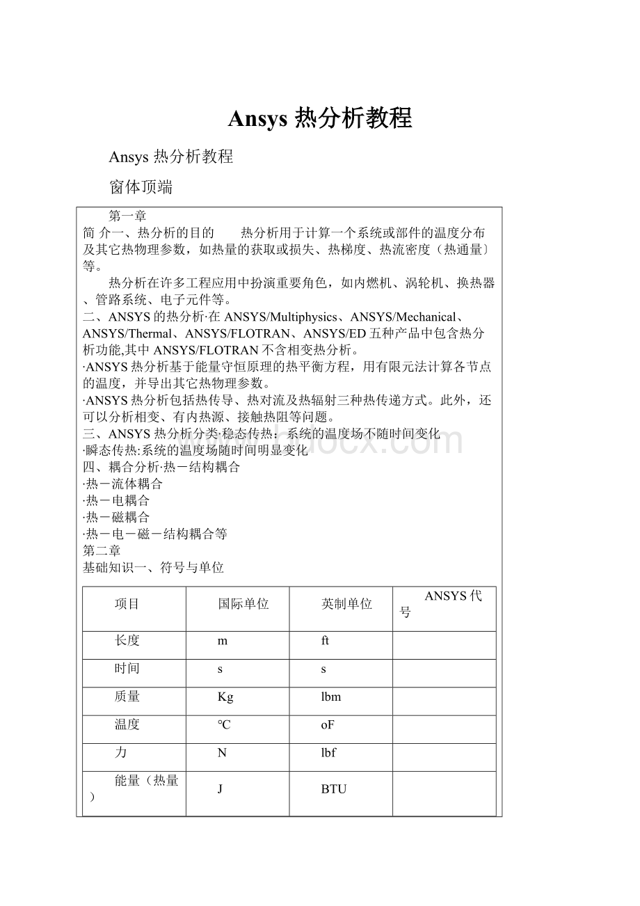 Ansys 热分析教程.docx