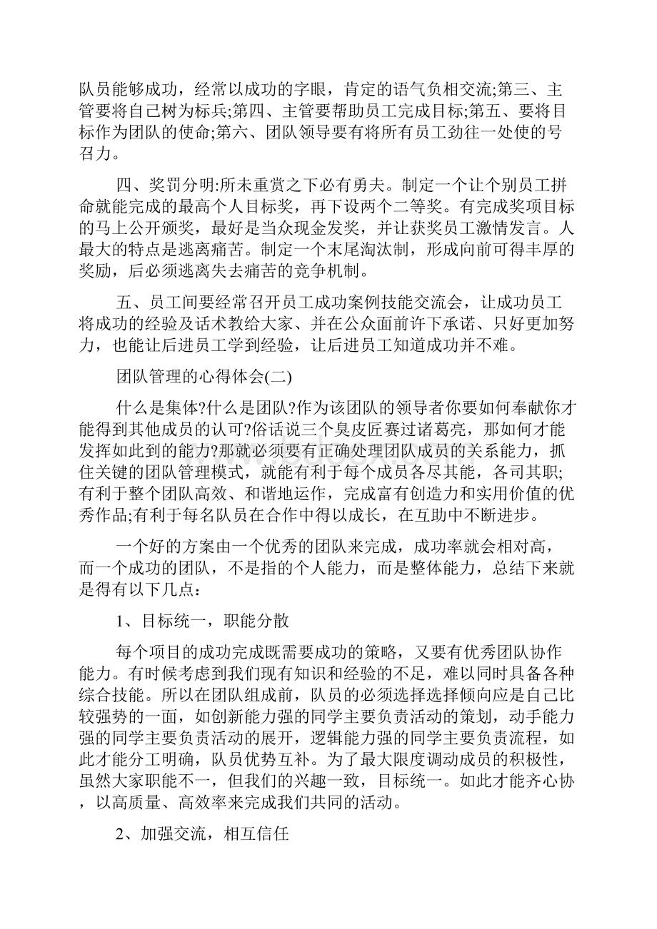 分享借鉴的团队管理的心得体会五篇.docx_第2页