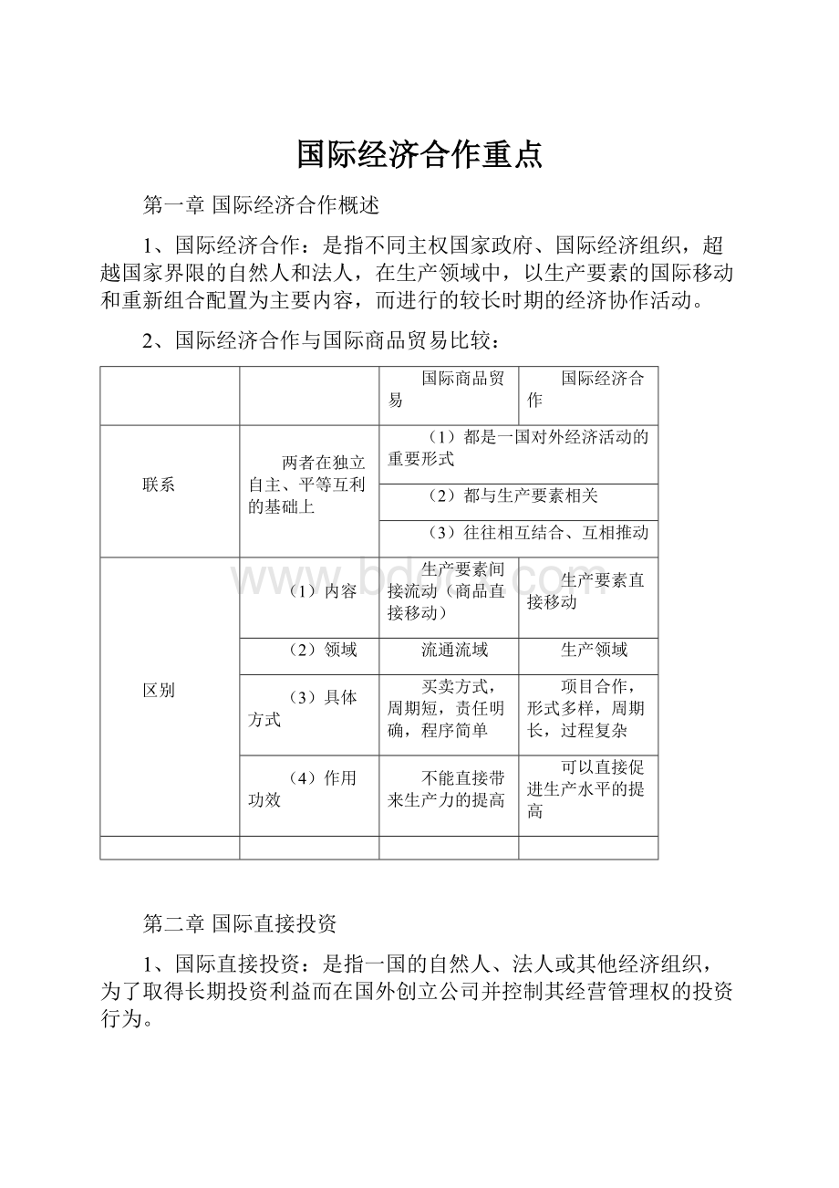 国际经济合作重点.docx