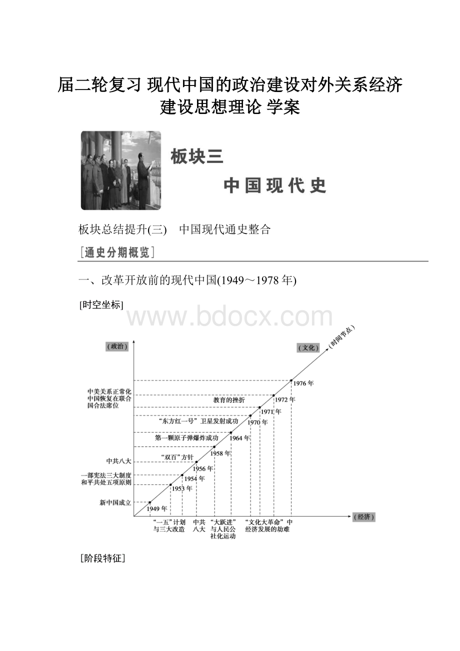 届二轮复习现代中国的政治建设对外关系经济建设思想理论学案.docx_第1页