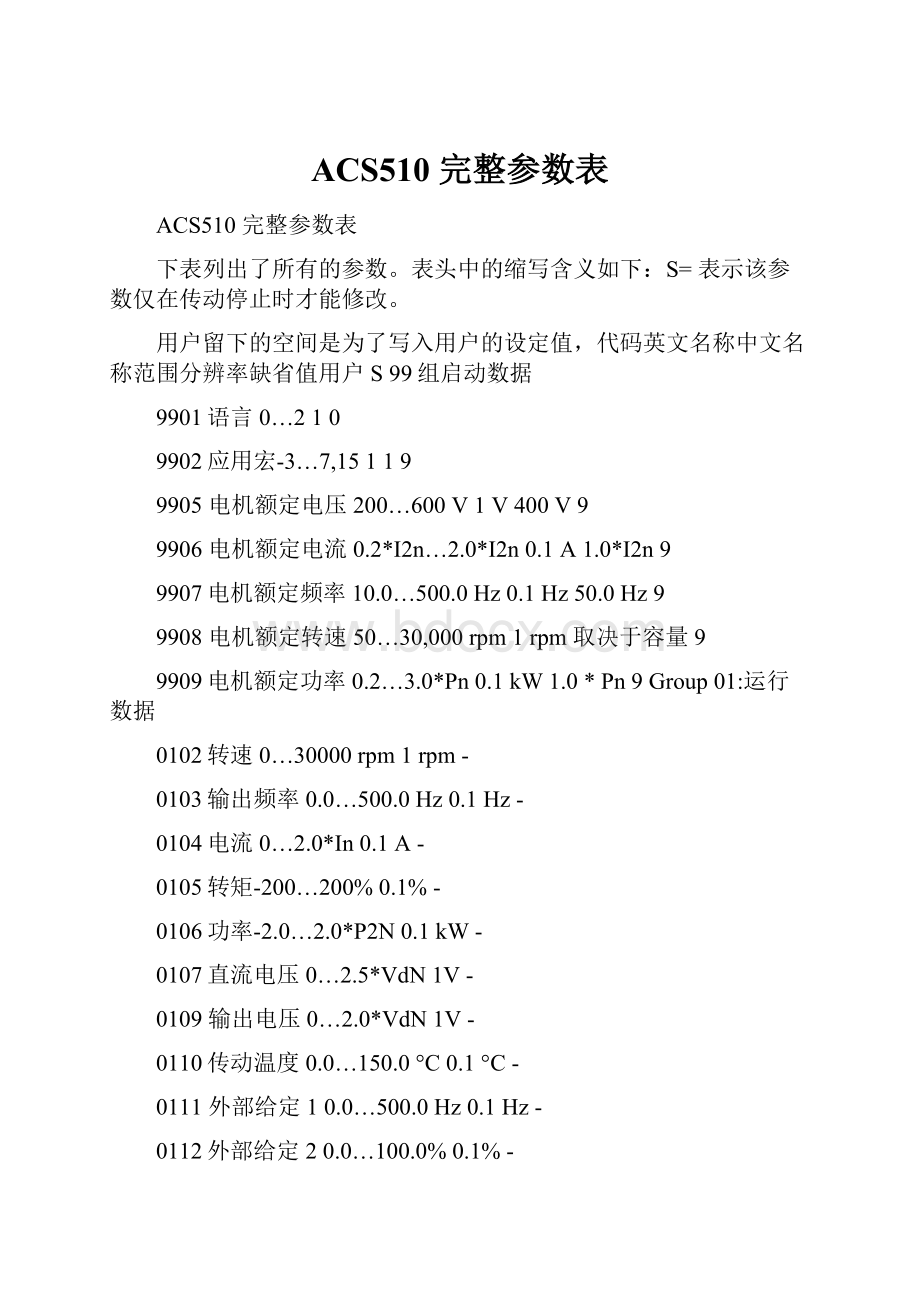 ACS510 完整参数表.docx_第1页