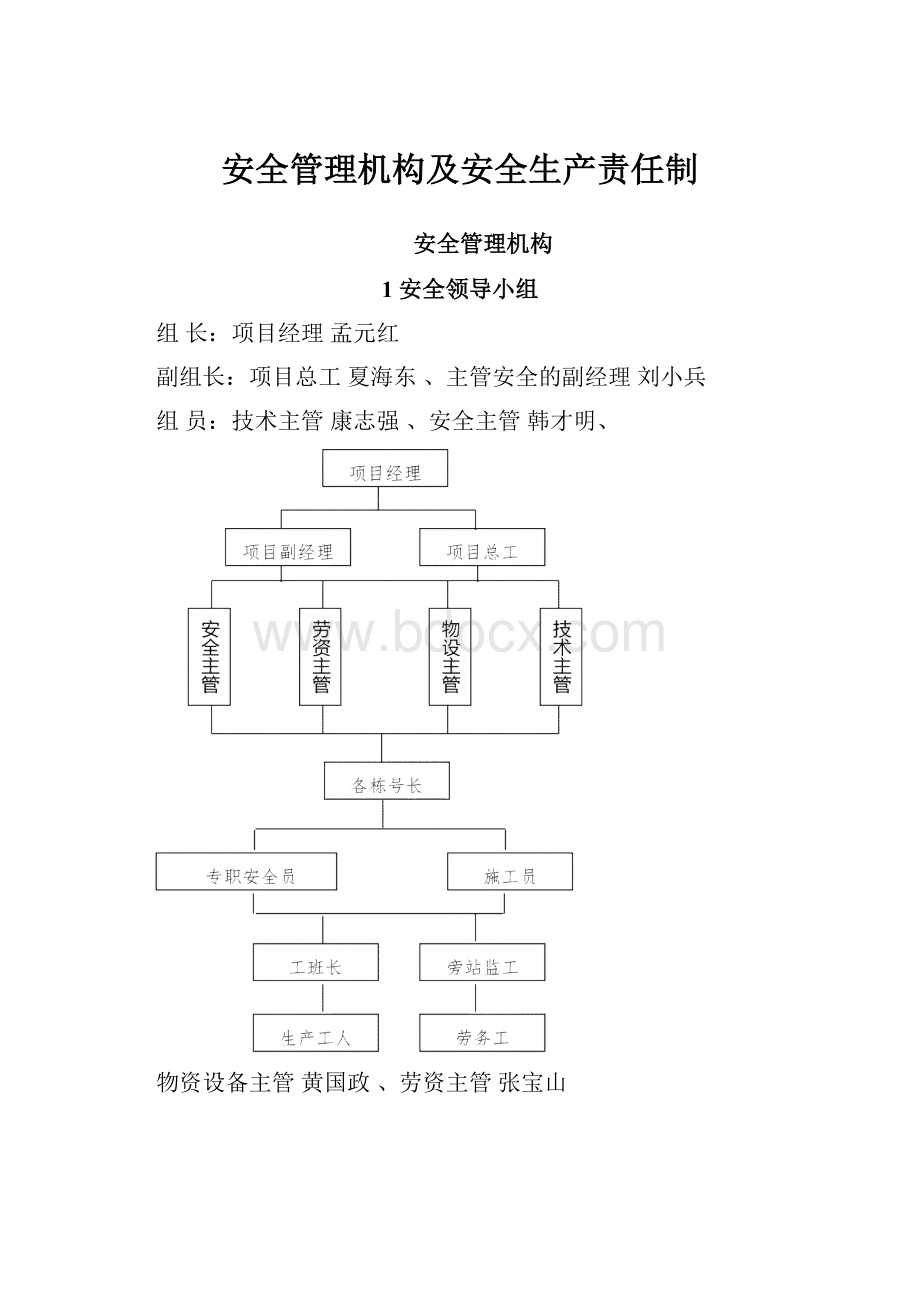 安全管理机构及安全生产责任制.docx_第1页