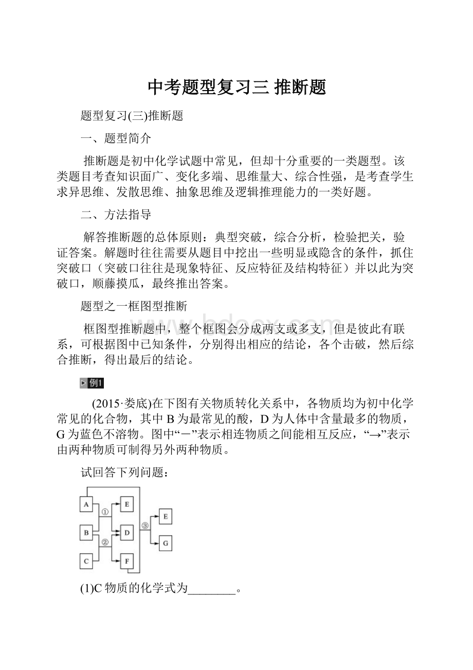 中考题型复习三推断题.docx_第1页