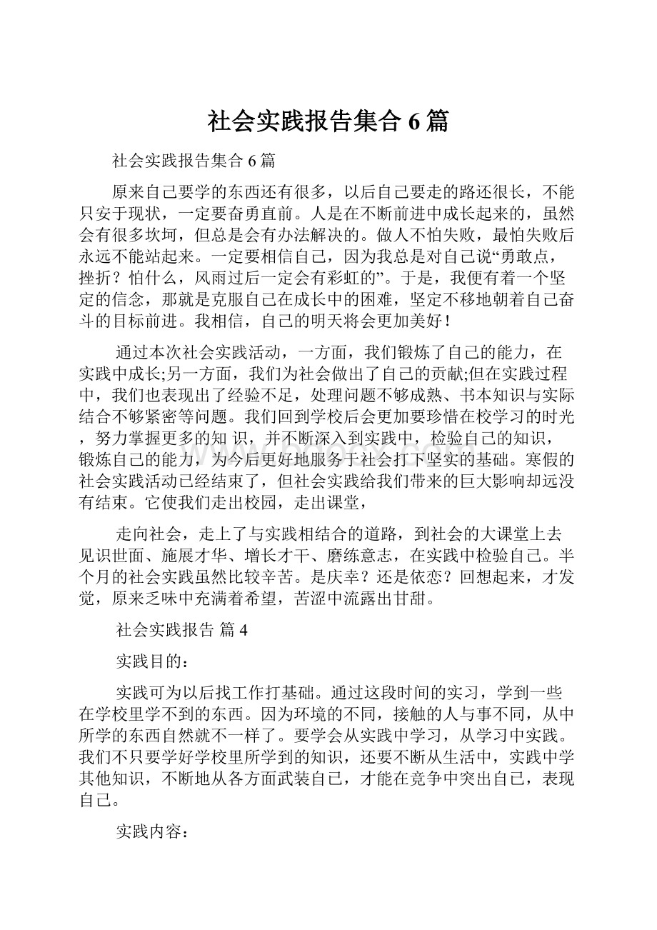 社会实践报告集合6篇.docx