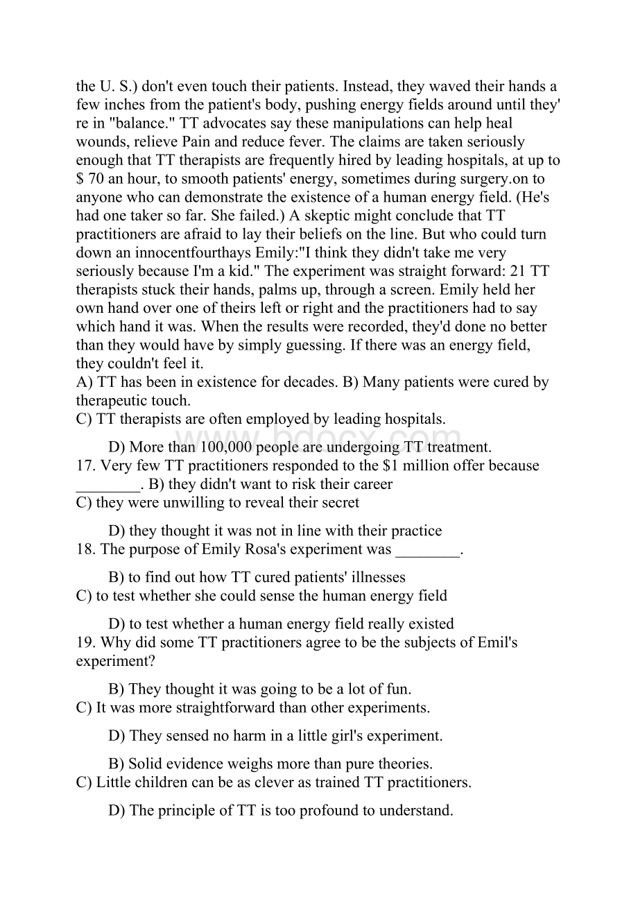 大学英语六级考试试题及参考答案范文.docx_第3页