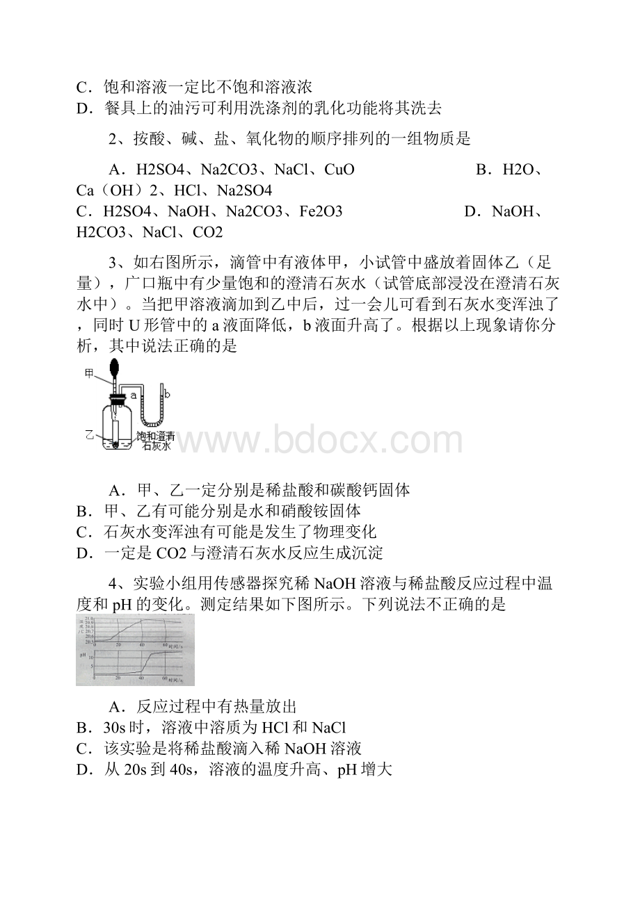 山东省南山集团东海外国语学校届九年级上学期期中考试化学试题.docx_第2页