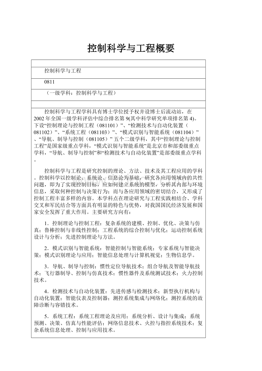 控制科学与工程概要.docx_第1页