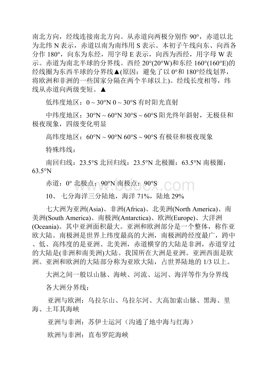 地质版七年级上地理复习资料.docx_第2页