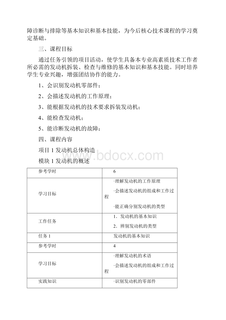 发动机构造与维修课程标准.docx_第3页