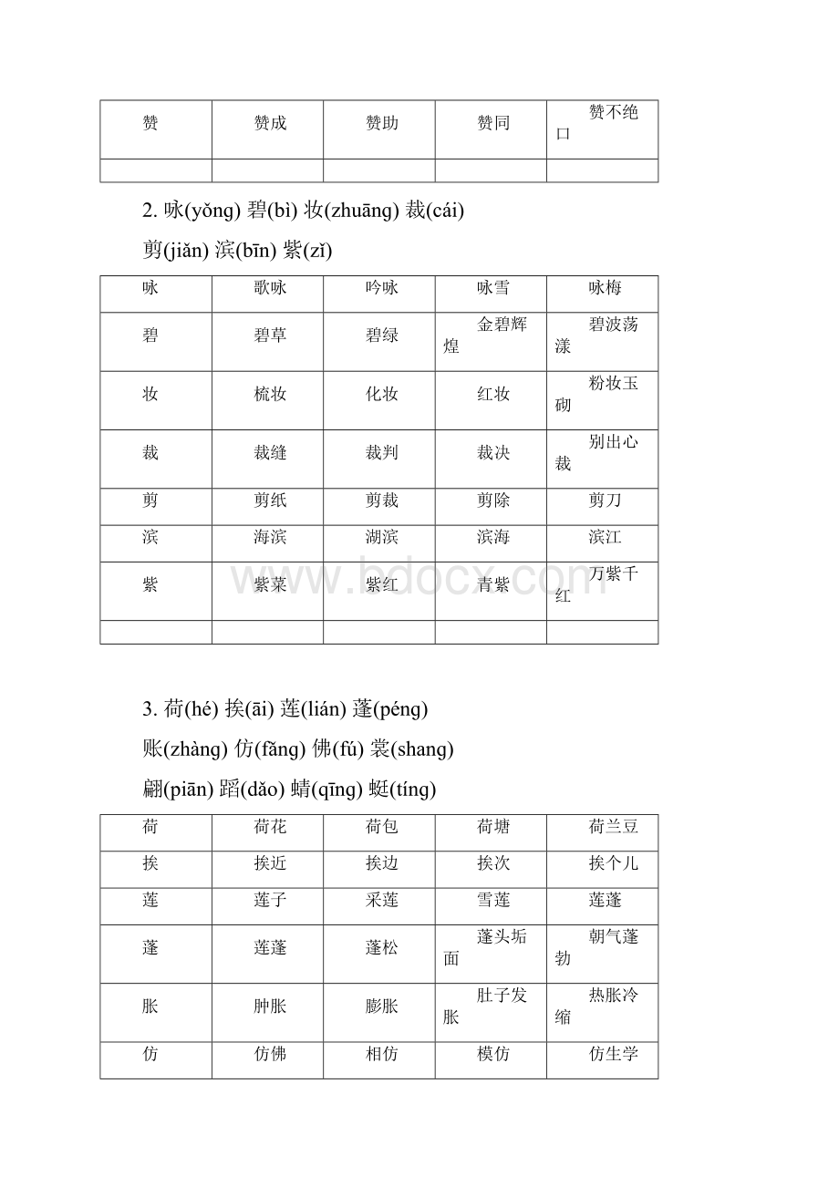 人教版三年级语文下册生字带拼音并组词.docx_第2页