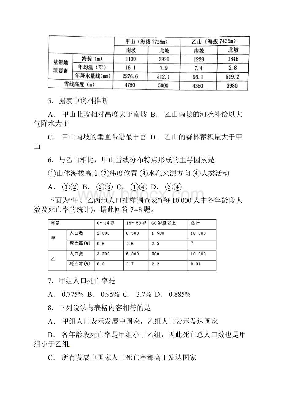 湖南岳阳一中份联考测试试题文综.docx_第3页