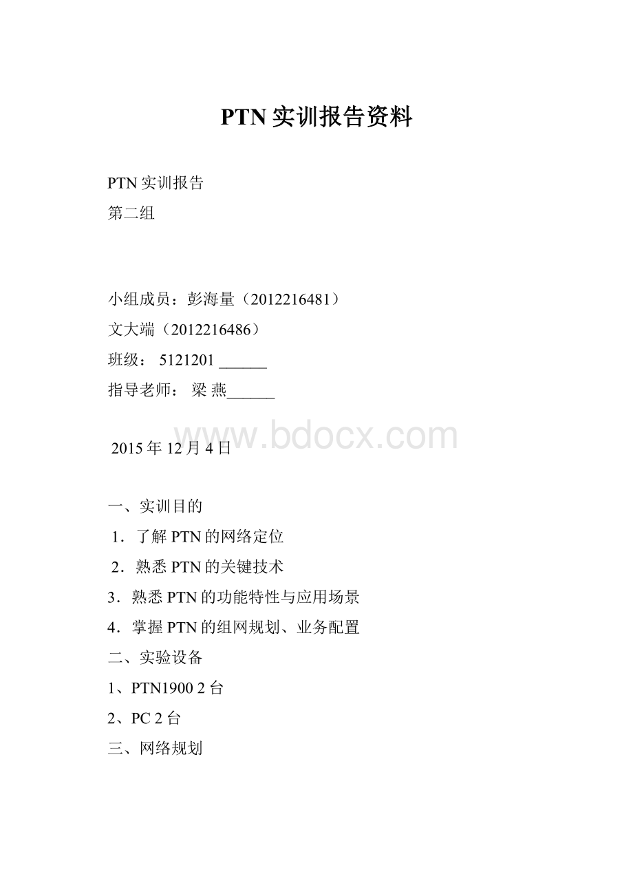 PTN实训报告资料.docx_第1页