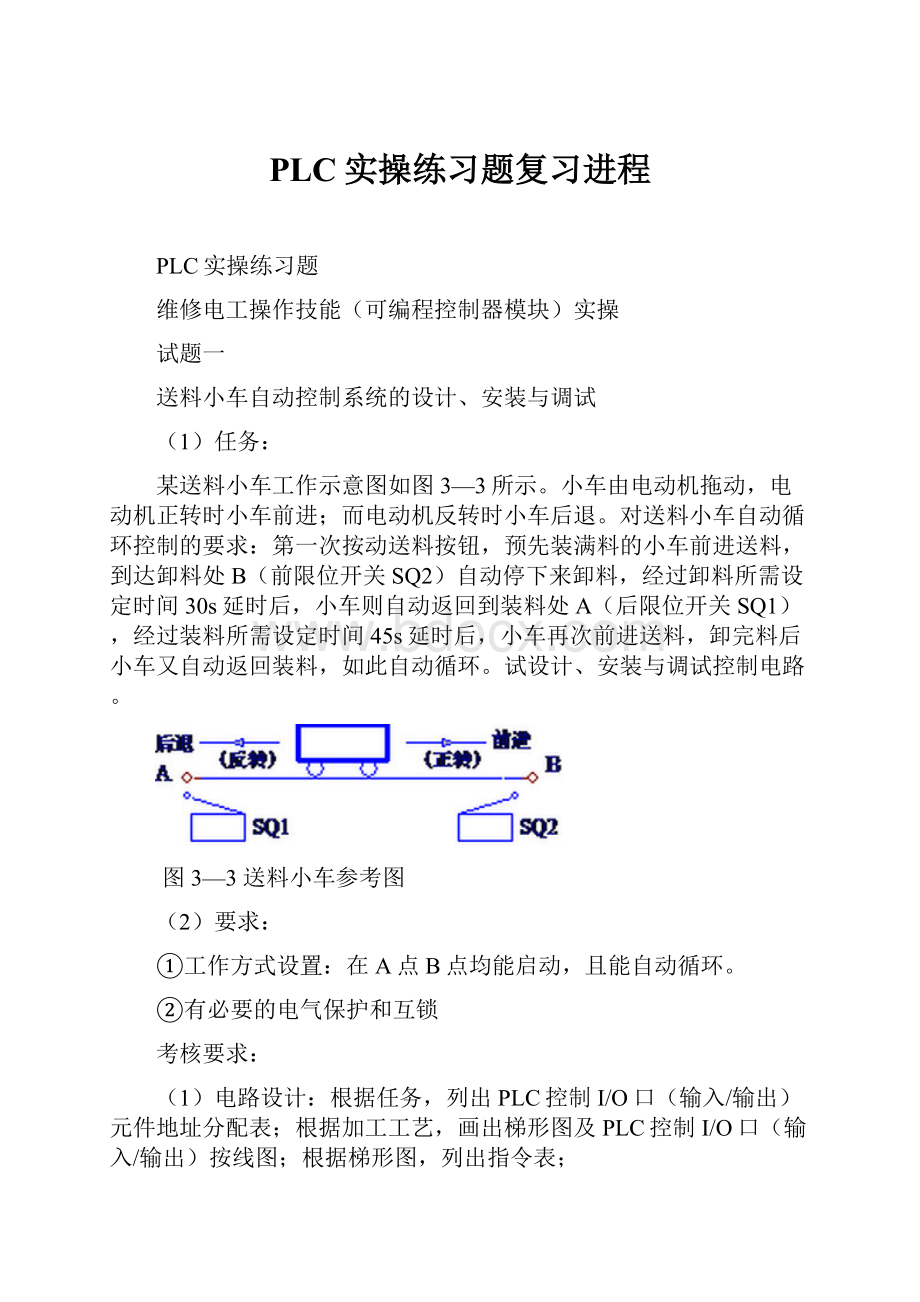 PLC实操练习题复习进程.docx