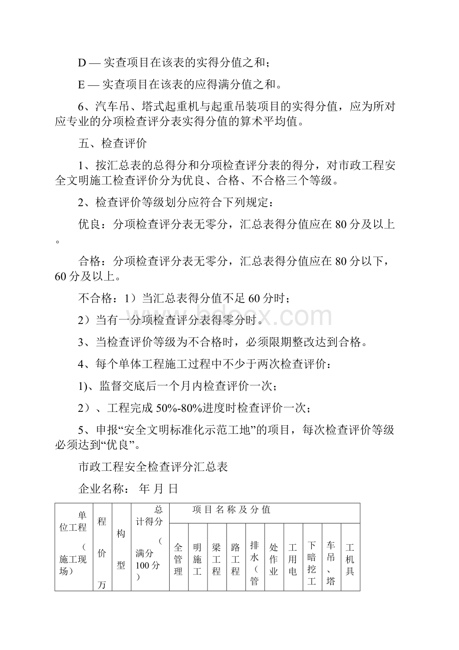 市政工程安全检查评分汇总表.docx_第2页