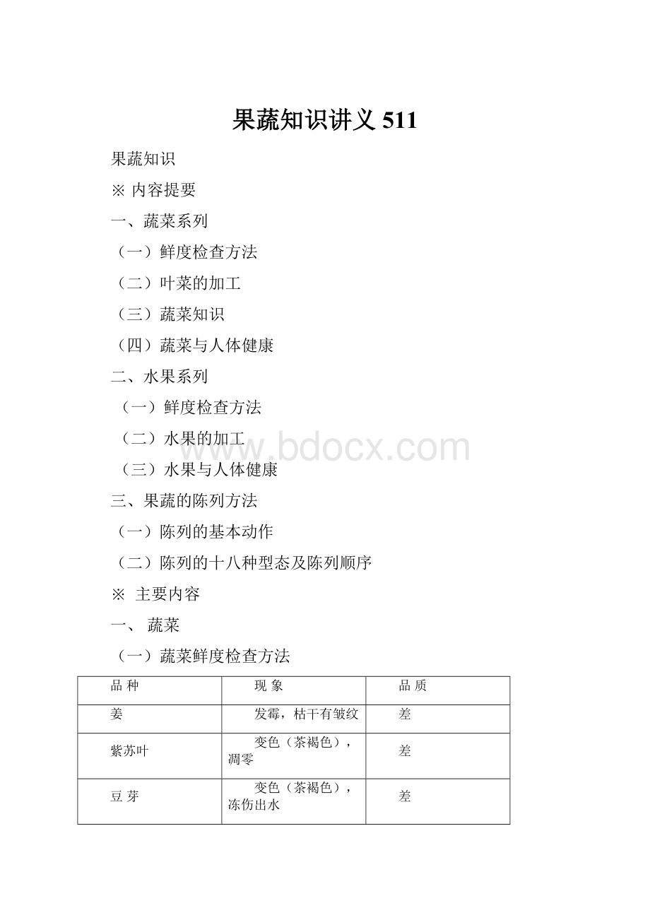 果蔬知识讲义511.docx