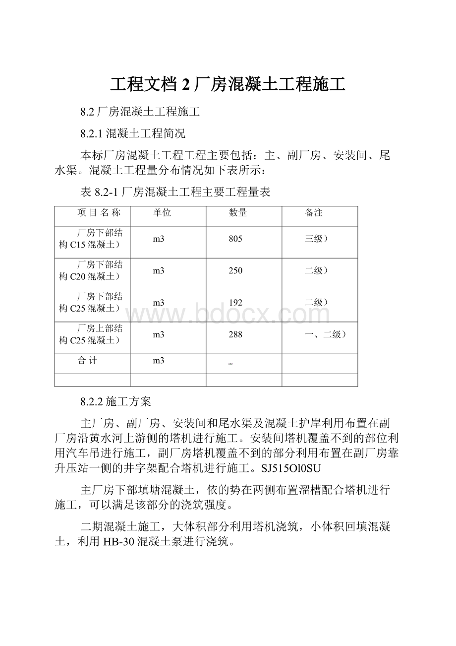 工程文档2厂房混凝土工程施工.docx_第1页