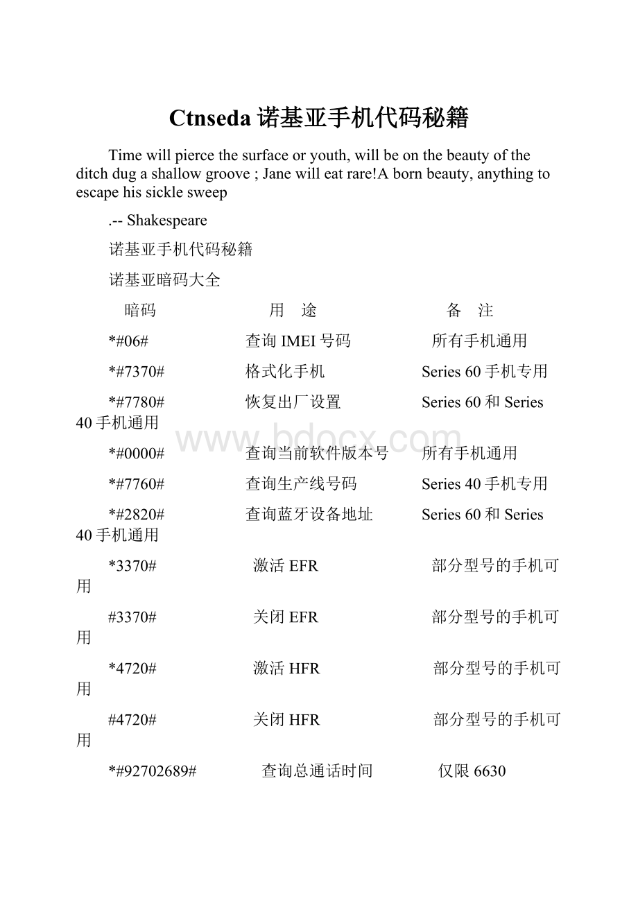 Ctnseda诺基亚手机代码秘籍.docx_第1页