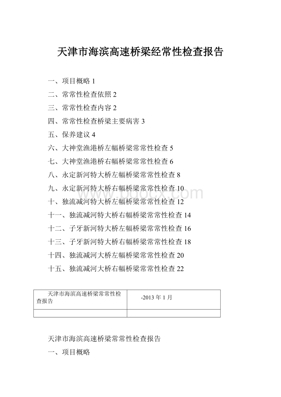 天津市海滨高速桥梁经常性检查报告.docx