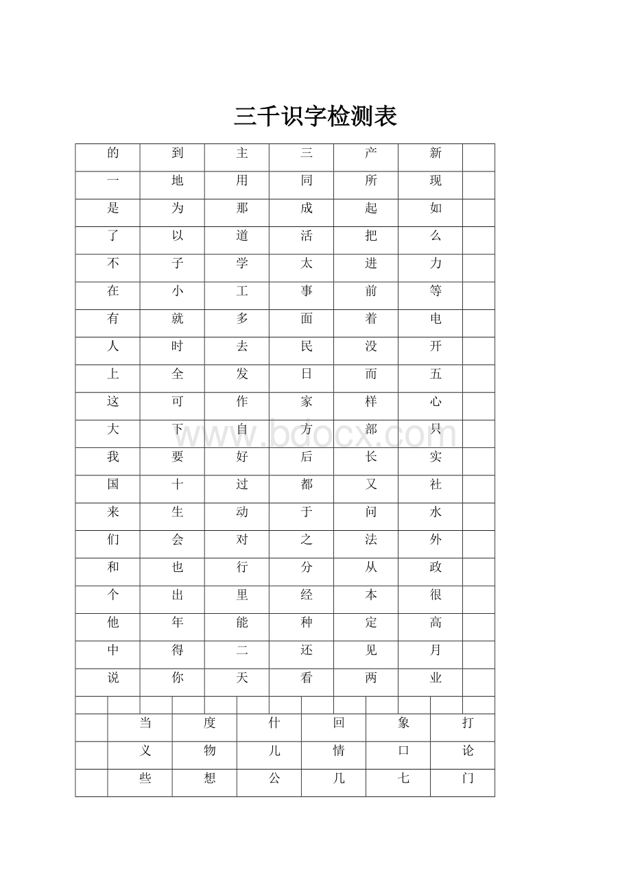 三千识字检测表.docx_第1页