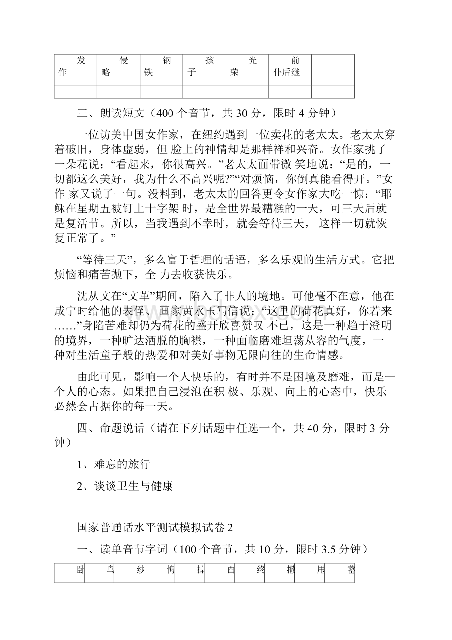 普通话模拟练习题10套.docx_第2页