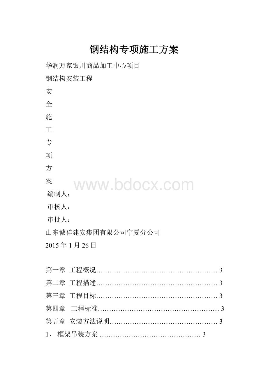 钢结构专项施工方案.docx