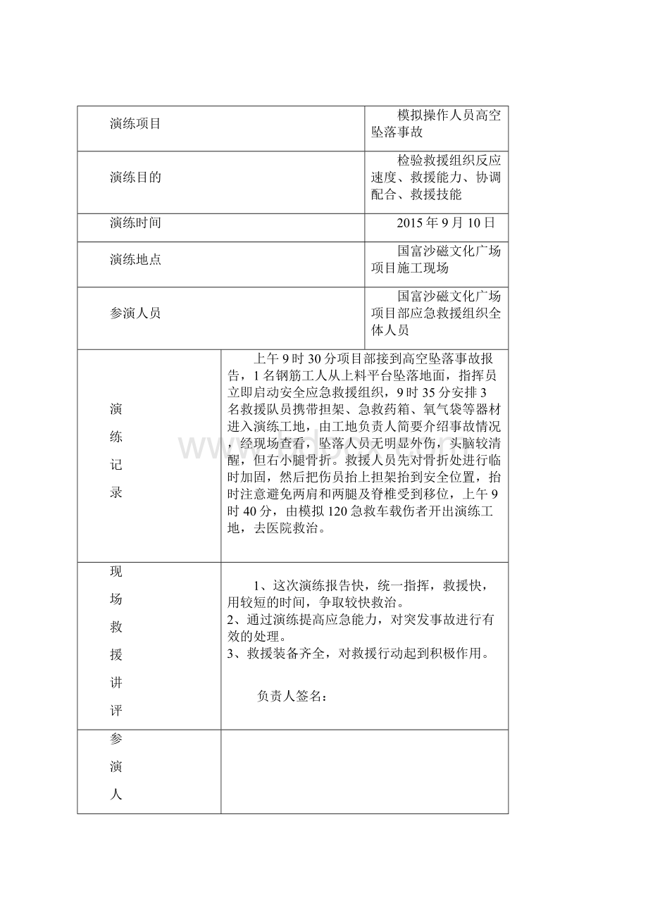 各项安全应急救援演练记录.docx_第2页