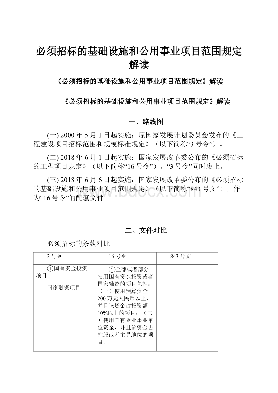 必须招标的基础设施和公用事业项目范围规定解读.docx