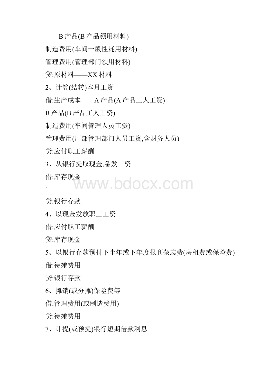 会计工业企业常用会计分录大全.docx_第2页