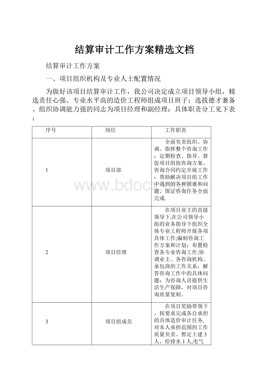 结算审计工作方案精选文档.docx