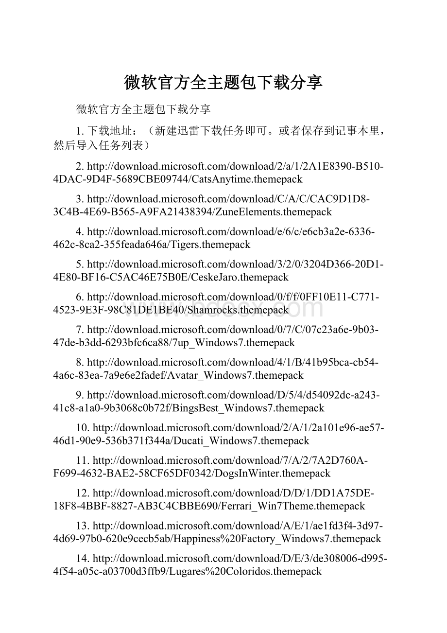 微软官方全主题包下载分享.docx