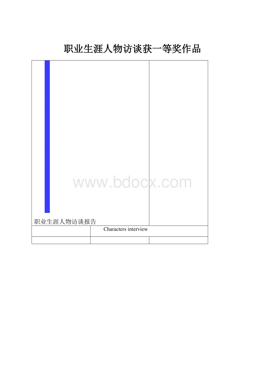 职业生涯人物访谈获一等奖作品.docx_第1页