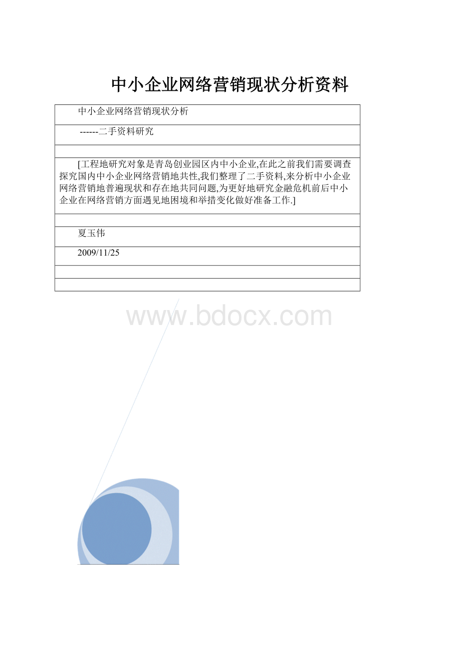 中小企业网络营销现状分析资料.docx