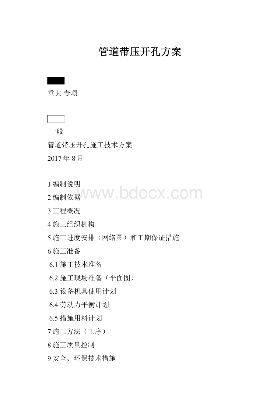 管道带压开孔方案.docx