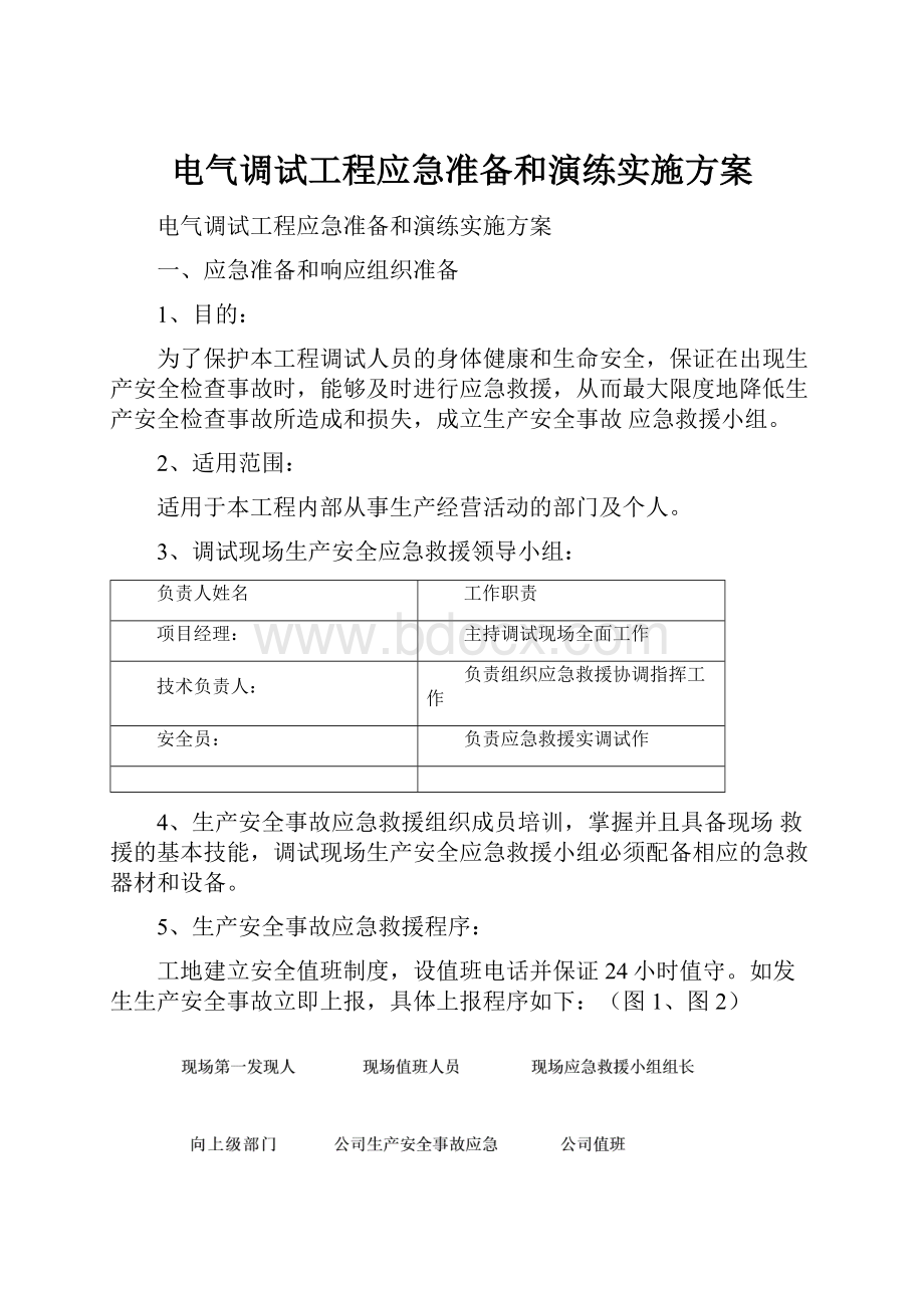 电气调试工程应急准备和演练实施方案.docx_第1页