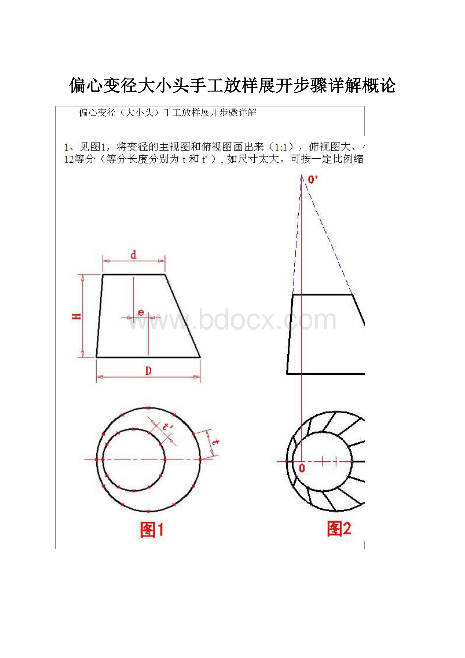 偏心变径大小头手工放样展开步骤详解概论.docx_第1页