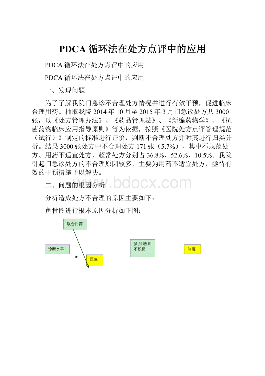 PDCA循环法在处方点评中的应用.docx_第1页