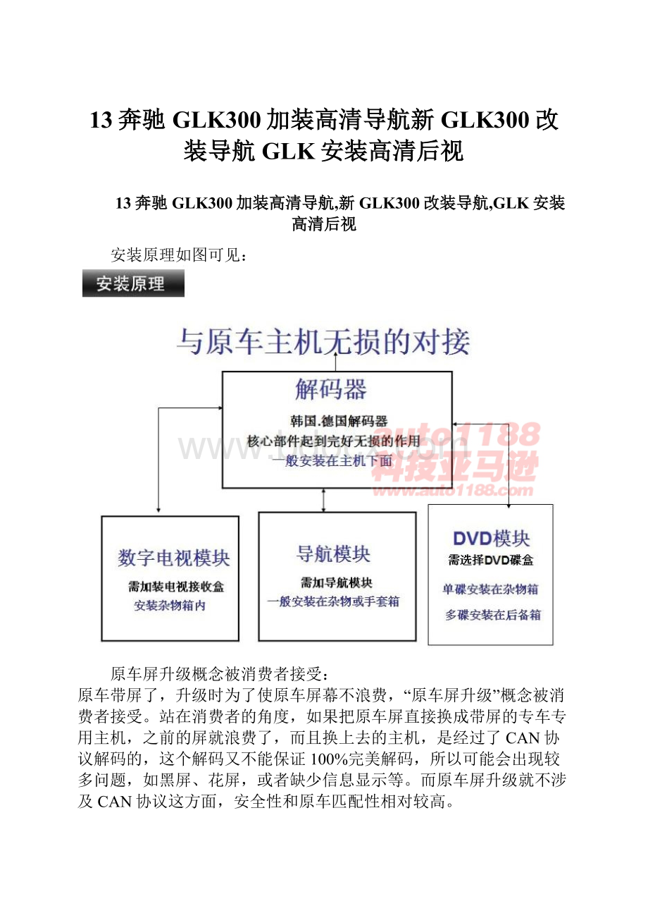 13奔驰GLK300加装高清导航新GLK300改装导航GLK安装高清后视.docx_第1页