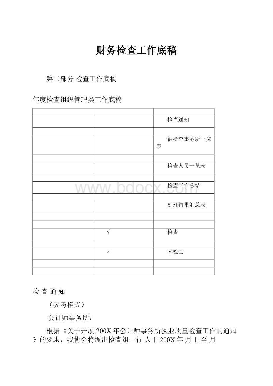 财务检查工作底稿.docx