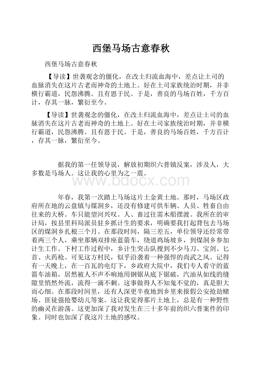 西堡马场古意春秋.docx