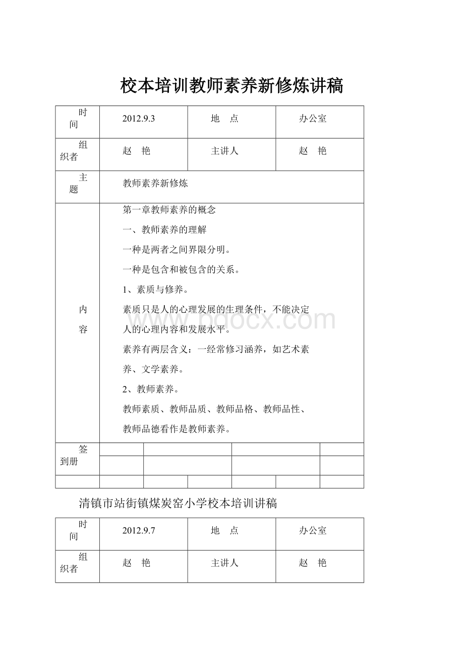 校本培训教师素养新修炼讲稿.docx_第1页