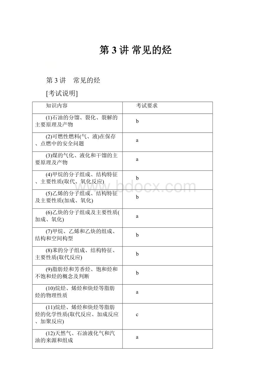 第3讲 常见的烃.docx_第1页