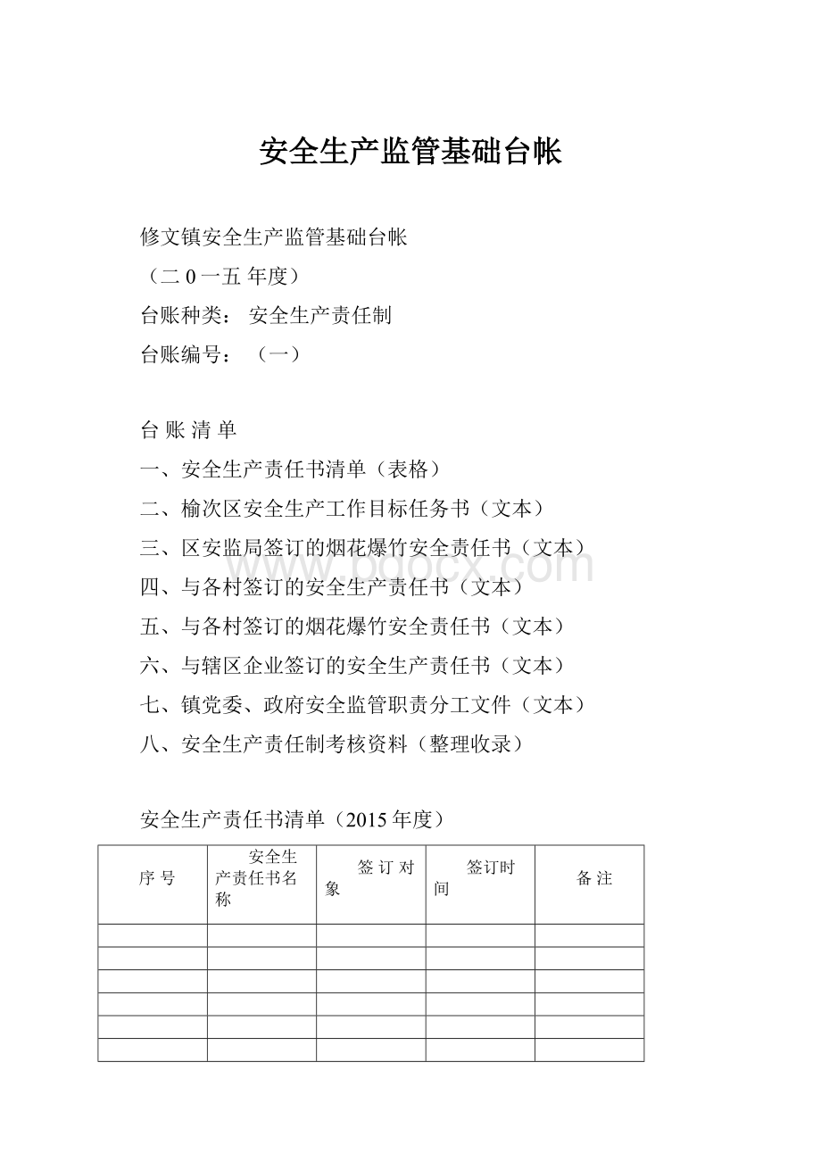 安全生产监管基础台帐.docx_第1页