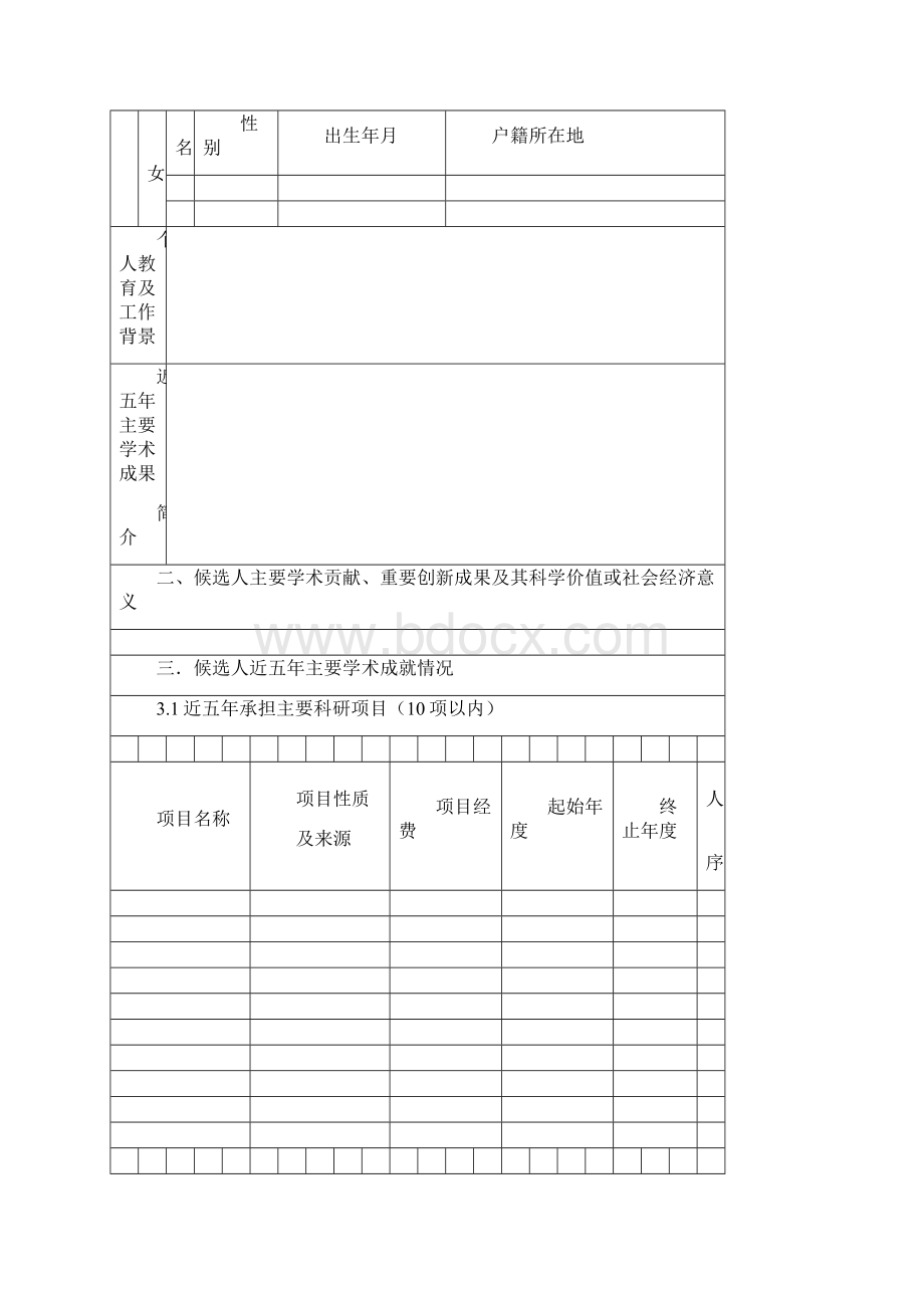 中国农业大学引进人才候选人推荐表模板.docx_第3页