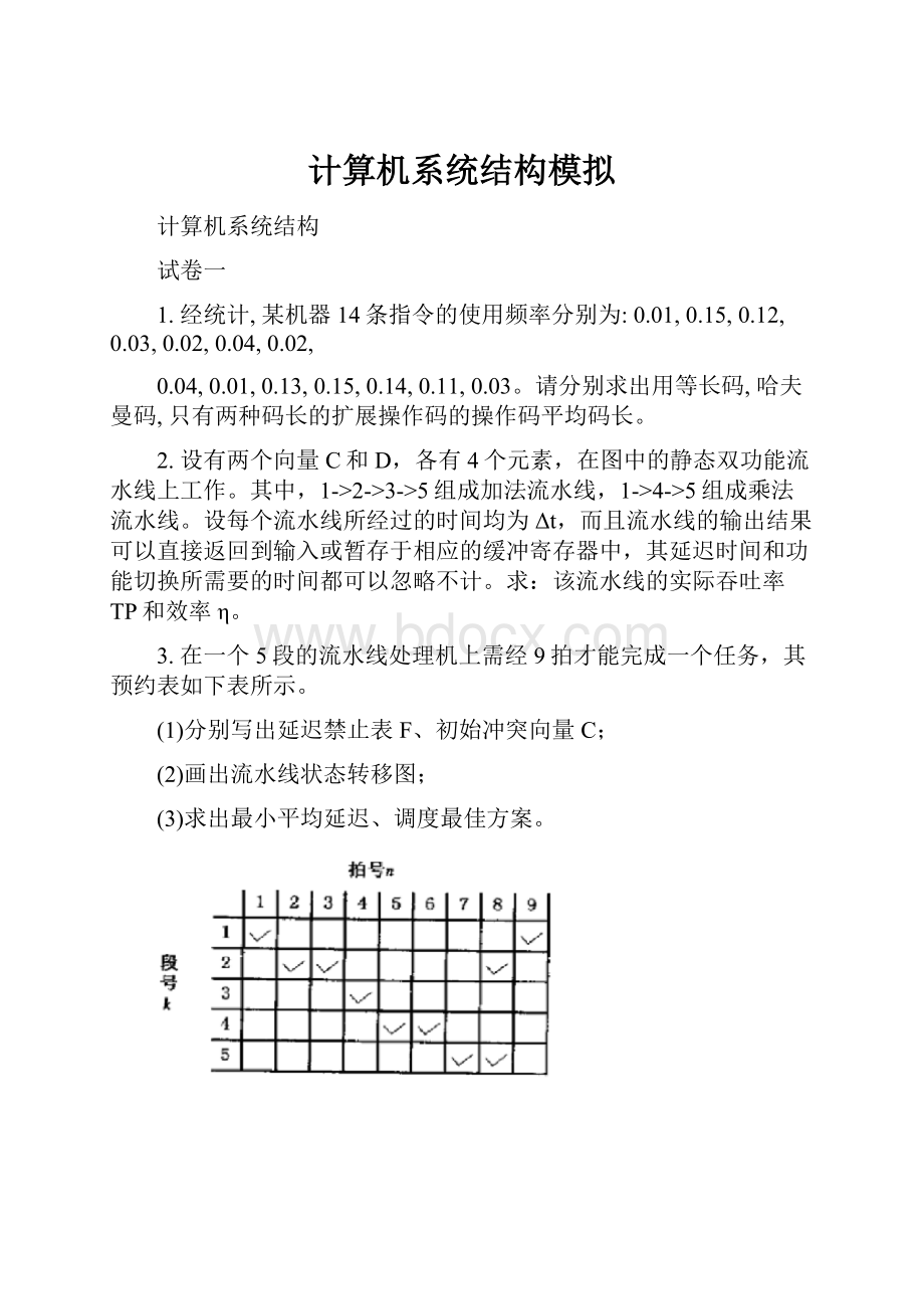 计算机系统结构模拟.docx