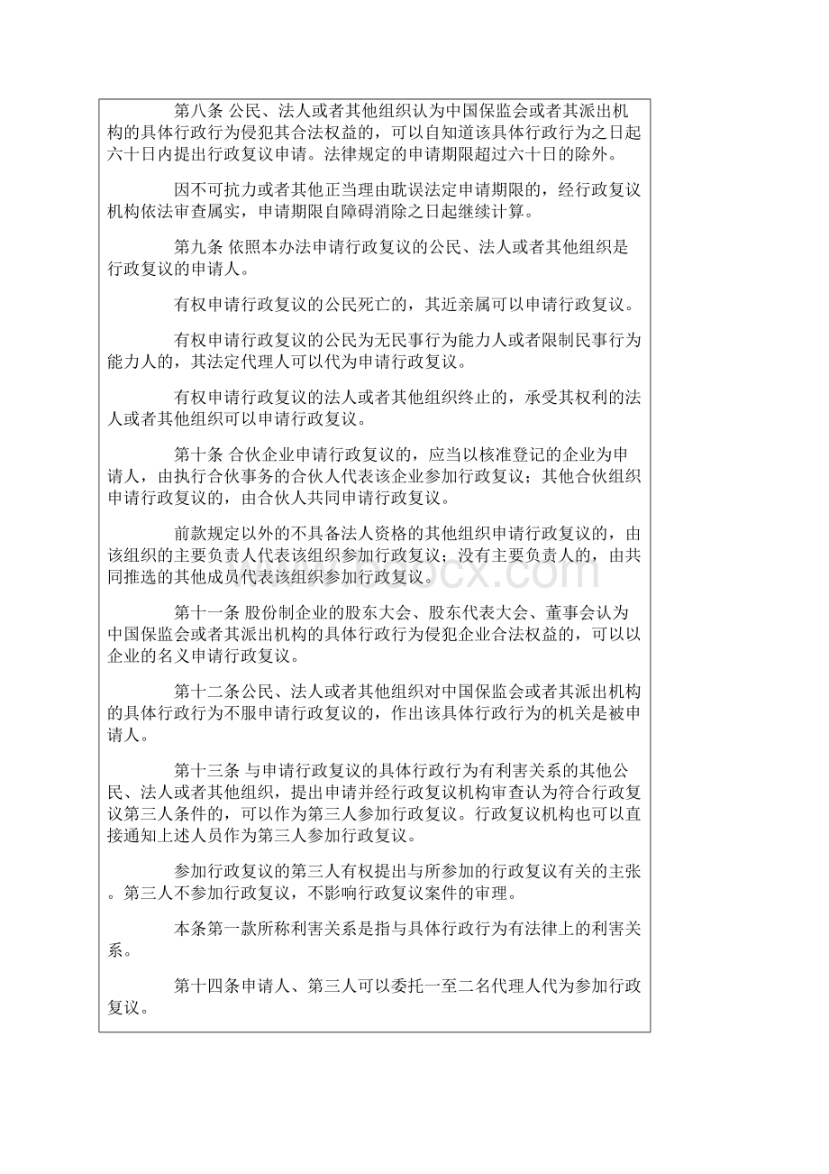 中国保险监督管理委员会令第1号《中国保险监督管理委员会行政复议办法》.docx_第3页